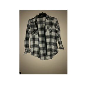 Flannel shirt, gray and white